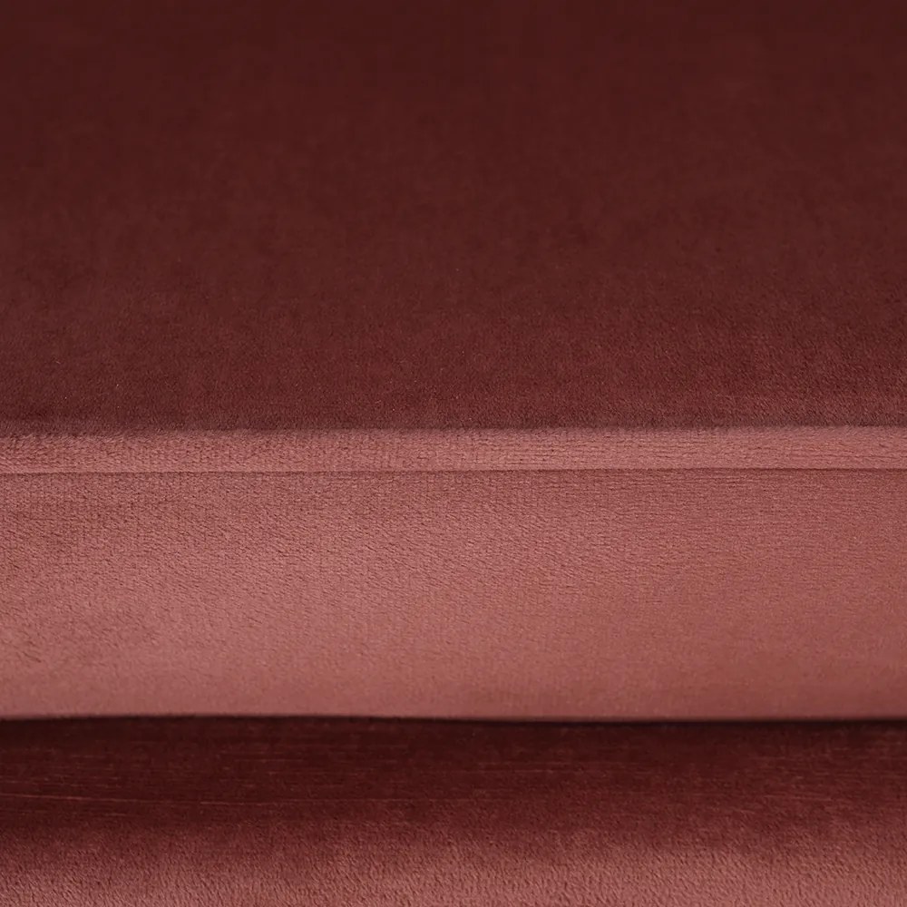 Lavica v štýle Art-deco, ružová Velvet látka/gold chróm-zlatý, NOBLIN