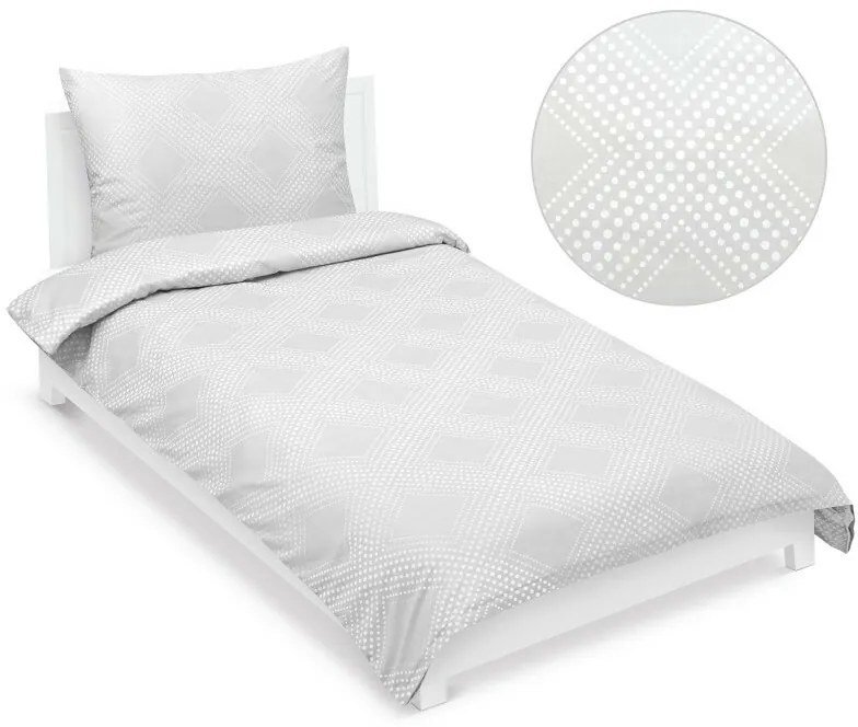 Bellatex Saténová posteľná bielizeň Linie biela ,140 x 220 cm, 70 x 90 cm, 140 x 220 cm, 70 x 90 cm