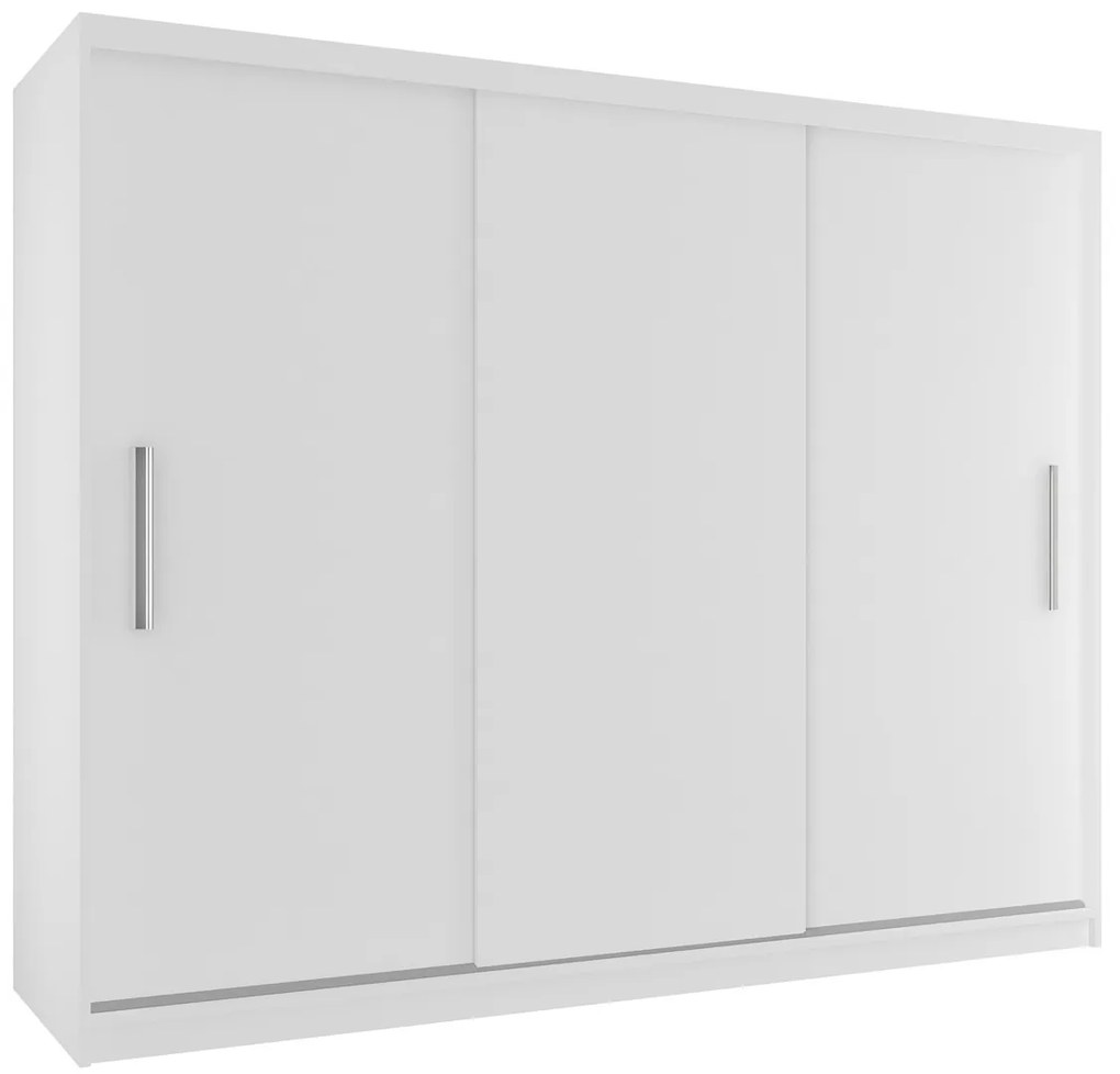 Šatníková skriňa 232 cm Belini biely mat s posuvnými dverami  SI SZP4/2/1W/3W/0/AL