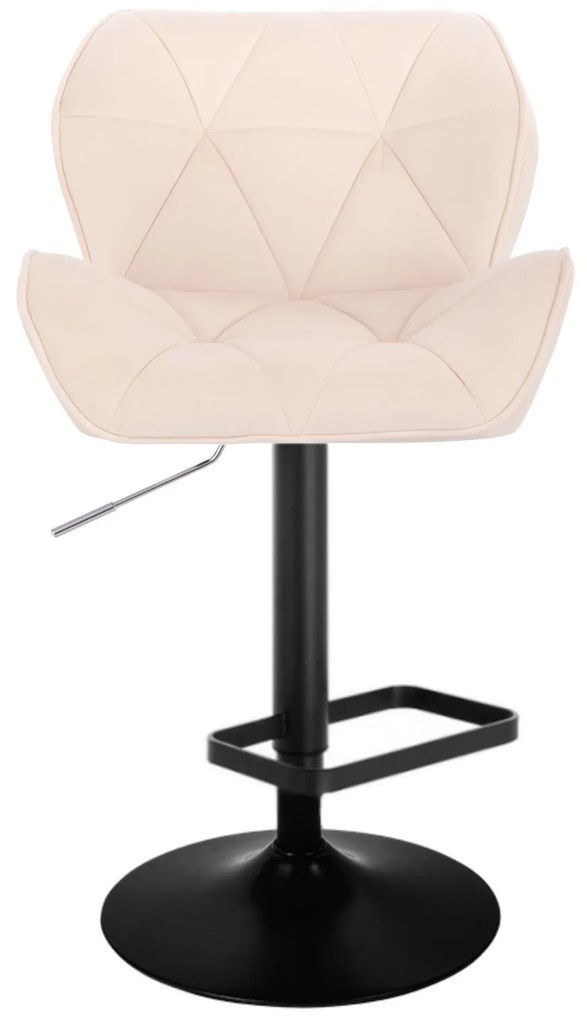 LuxuryForm DESIGN Barová stolička MILANO VELUR na čiernom tanieri - krémová