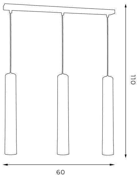 Luster na lanku NEST 3xGU10/8W/230V čierna/lesklý chróm