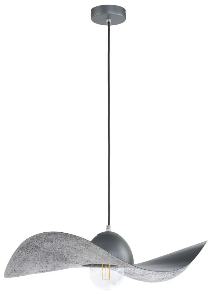 Luster na lanku KAPELLO 1xE27/60W/230V pr. 55 cm šedá/strieborná
