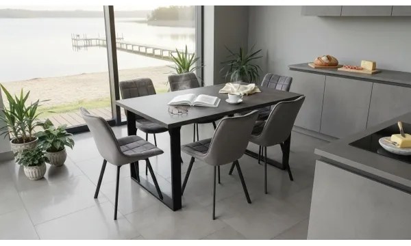 Rozkladací jedálenský stôl COLIN sivý