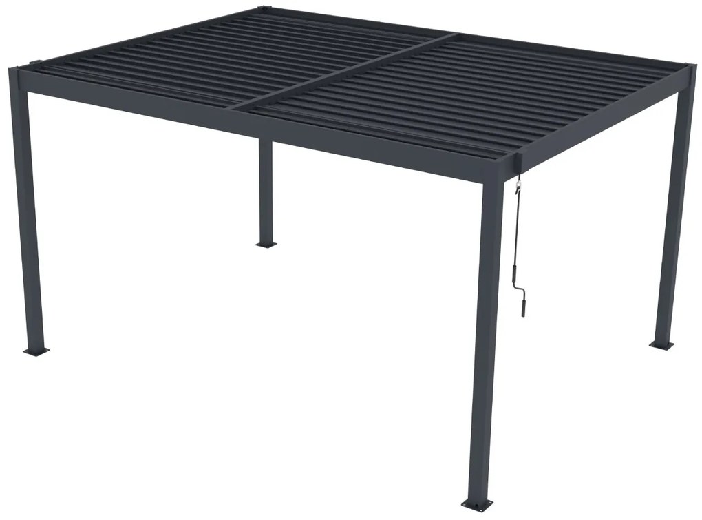 Hliníková bioklimatická pergola s lamelami BestBerg BBP-12G / 4 x 3 m / sivá