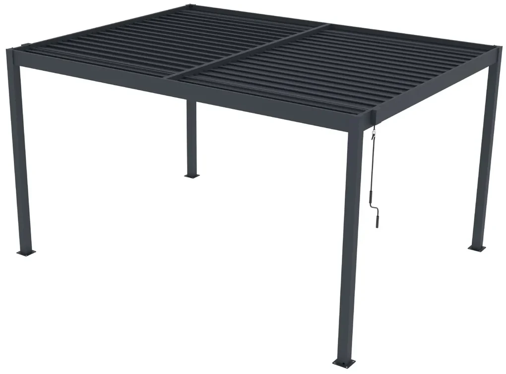 Hliníková bioklimatická pergola s lamelami BestBerg BBP-12G / 4 x 3 m / sivá