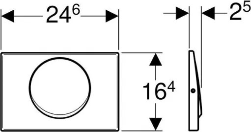 Geberit 115.751.00.1 - Splachovacie tlačidlo Mambo 24,6x16,4 cm nerezová oceľ