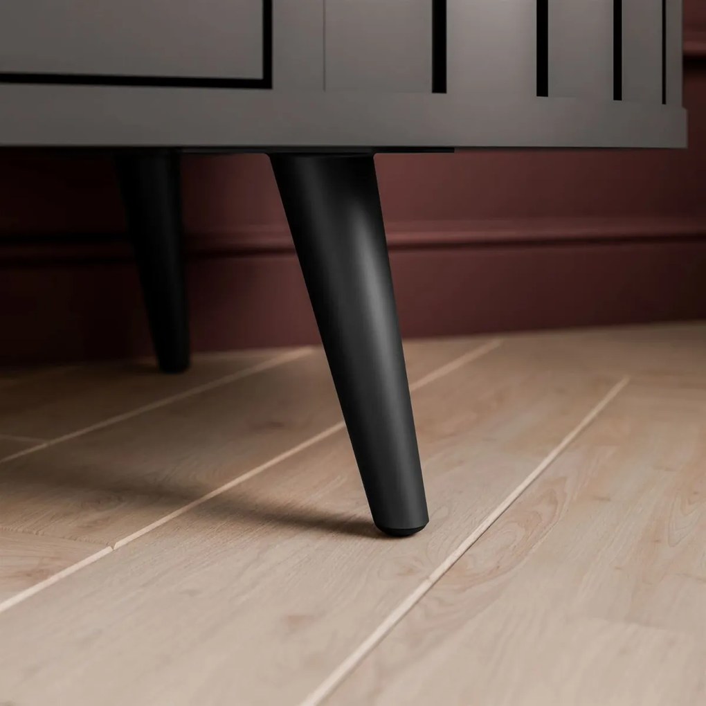 VITRÍNA LANDRY 3 ČIERNA LED 112 x 153 cm