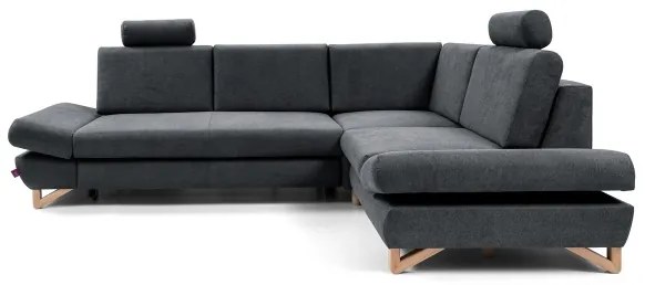 Rozkladacia rohová čalúnená sedacia súprava AVESTA, pravá, s úložným priestorom do tvaru L, antracit