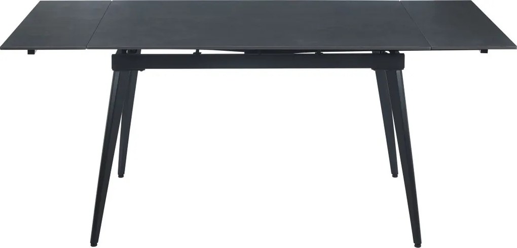 Vintino Rozkladací jedálenský stôl KORVIN 120–180 cm – grafit mat / čierna oceľ