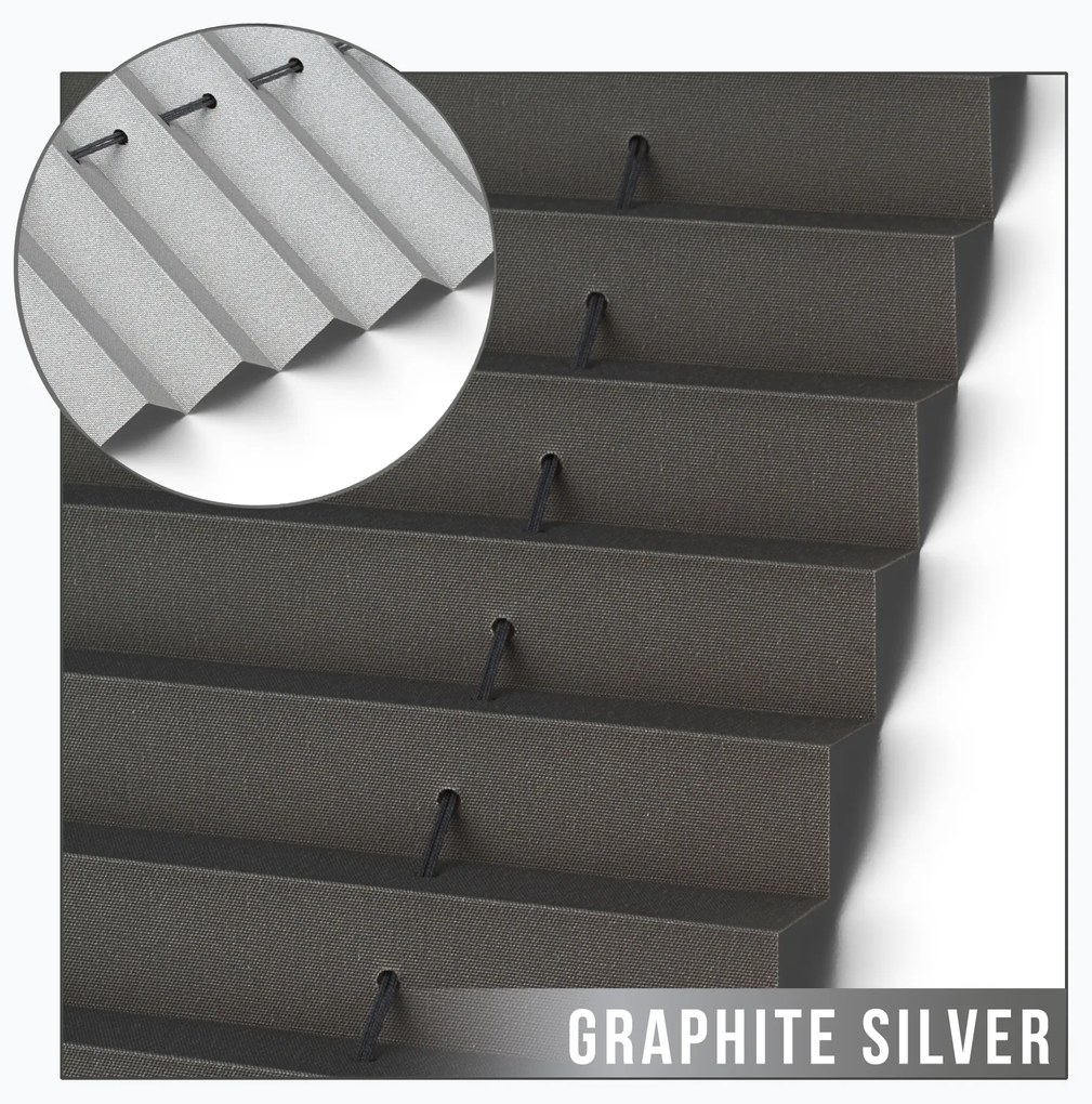 Dekodum Neinvazívna termoizolačná plisovaná roleta graphite silver Šířka (cm): 90