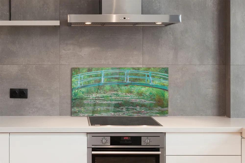 Sklenený obklad do kuchyne Art maľované bridge 100x50 cm