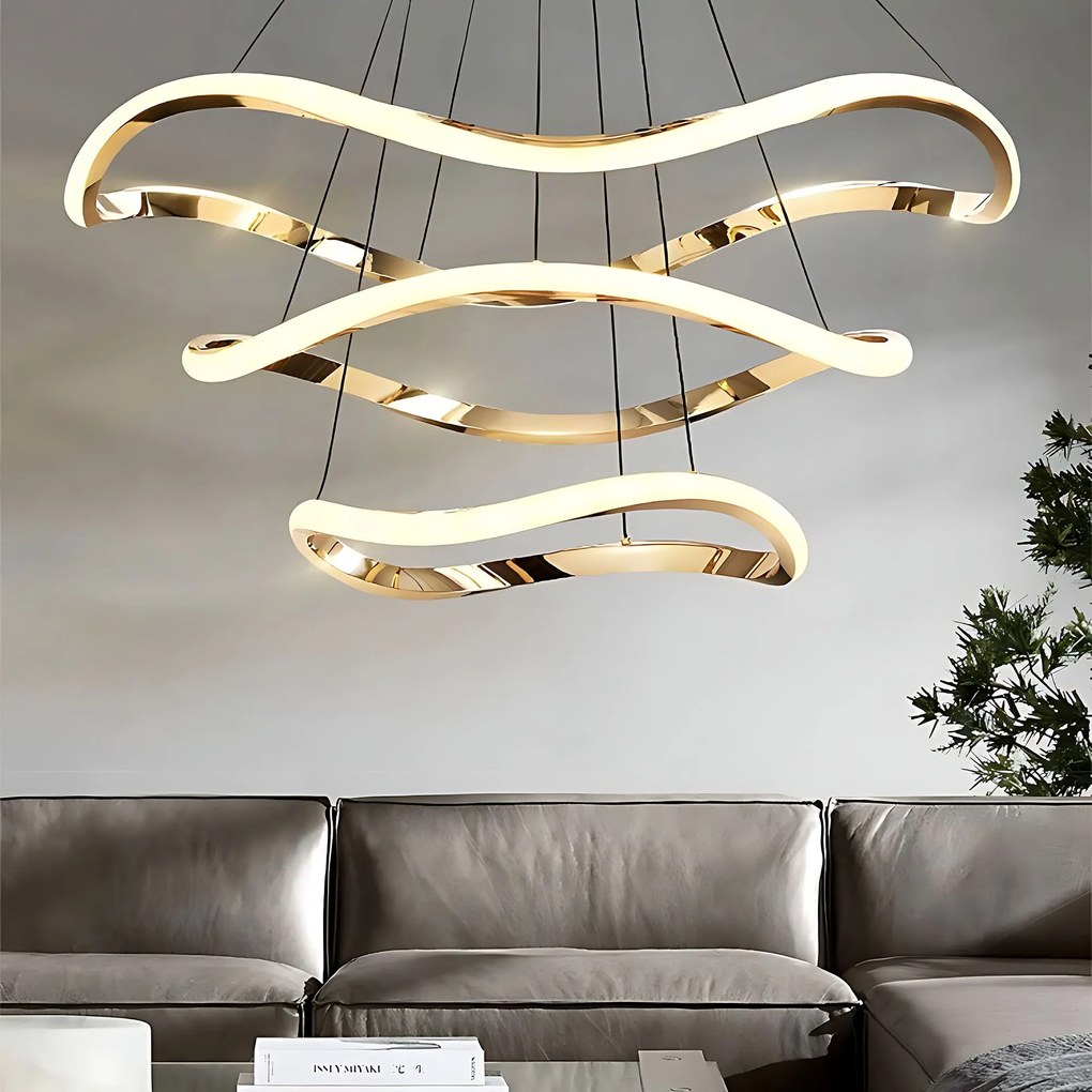 Toolight Toolight, stropné svietidlo 80cm, 24W, 3000K, LHJ018-CP3, zlatá, OSW-50008