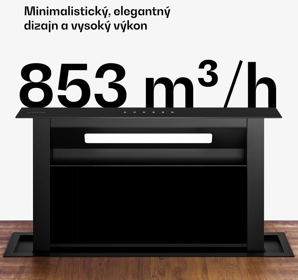 Klarstein Velaire Downdraft-System | Elegant, minimalistický, výkonný | Trieda A++ | 853 m³/h | 60 cm