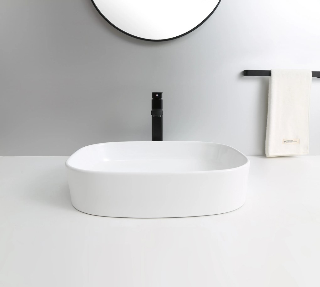 Erga Nancy, umývadlo na dosku 510x370x120 mm, biela lesklá, ERG-V03-9611-WH
