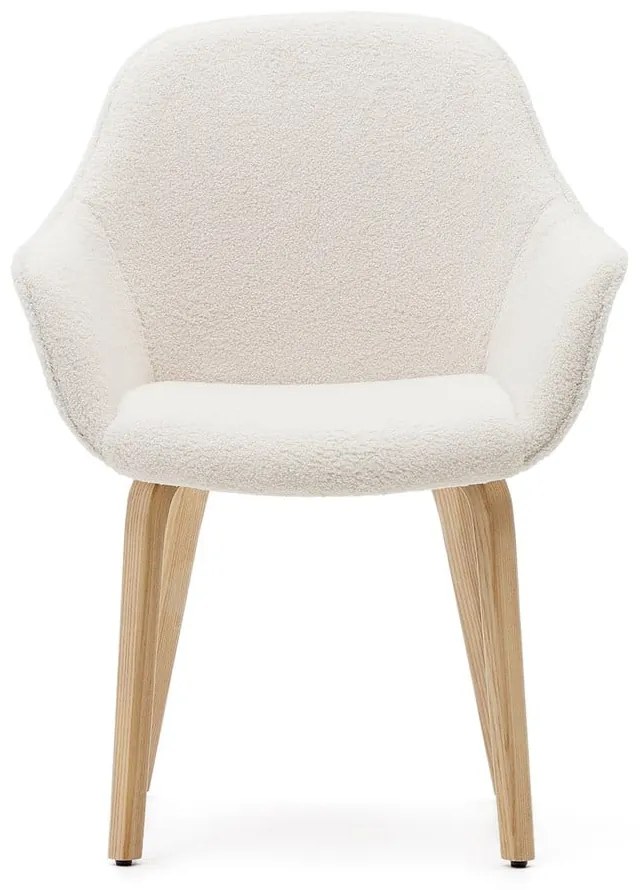 Biele čalúnené jedálenské kreslo Aleli – Kave Home