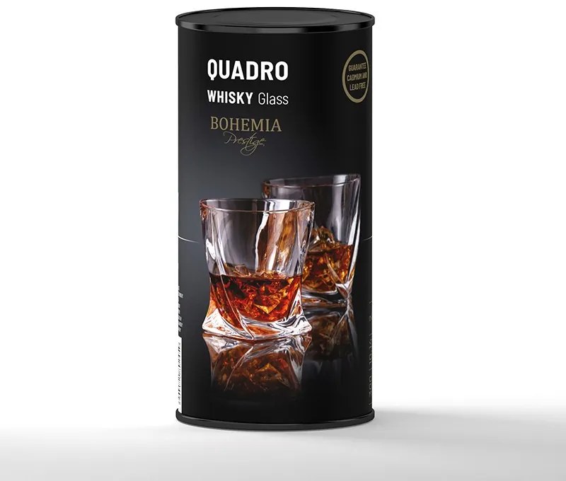 BOHEMIA PRESTIGE QUADRO POHÁR NA WHISKY V TUBE 340 ML SADA 2KS