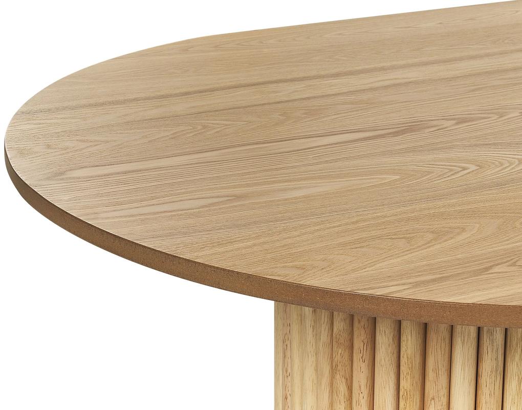 Oválny jedálenský stôl 180 x 100 cm svetlé drevo SHERIDAN Beliani