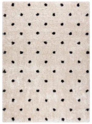 Koberec FLUFFY 2370 shaggy bodky - krém / antracit