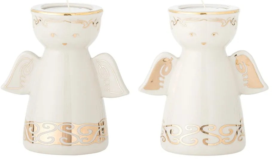 Kameninové svietniky v súprave na čajovú sviečku 2 ks Faella – Bloomingville