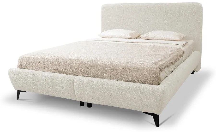 Béžová čalúnená dvojlôžková posteľ s úložným priestorom s roštom 180x200 cm Makapu – Makamii