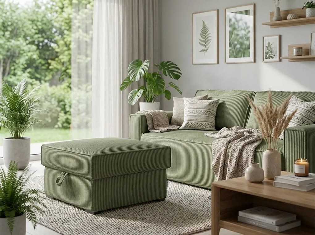 Taburet SMART COSARO s úložným priestorom 65x65 cm, mentolový