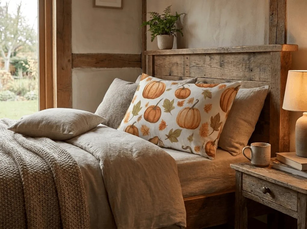 Obliečka na vankúš z mikrovlákna AUTUMN PUMPKINS 70x90 cm, farebný