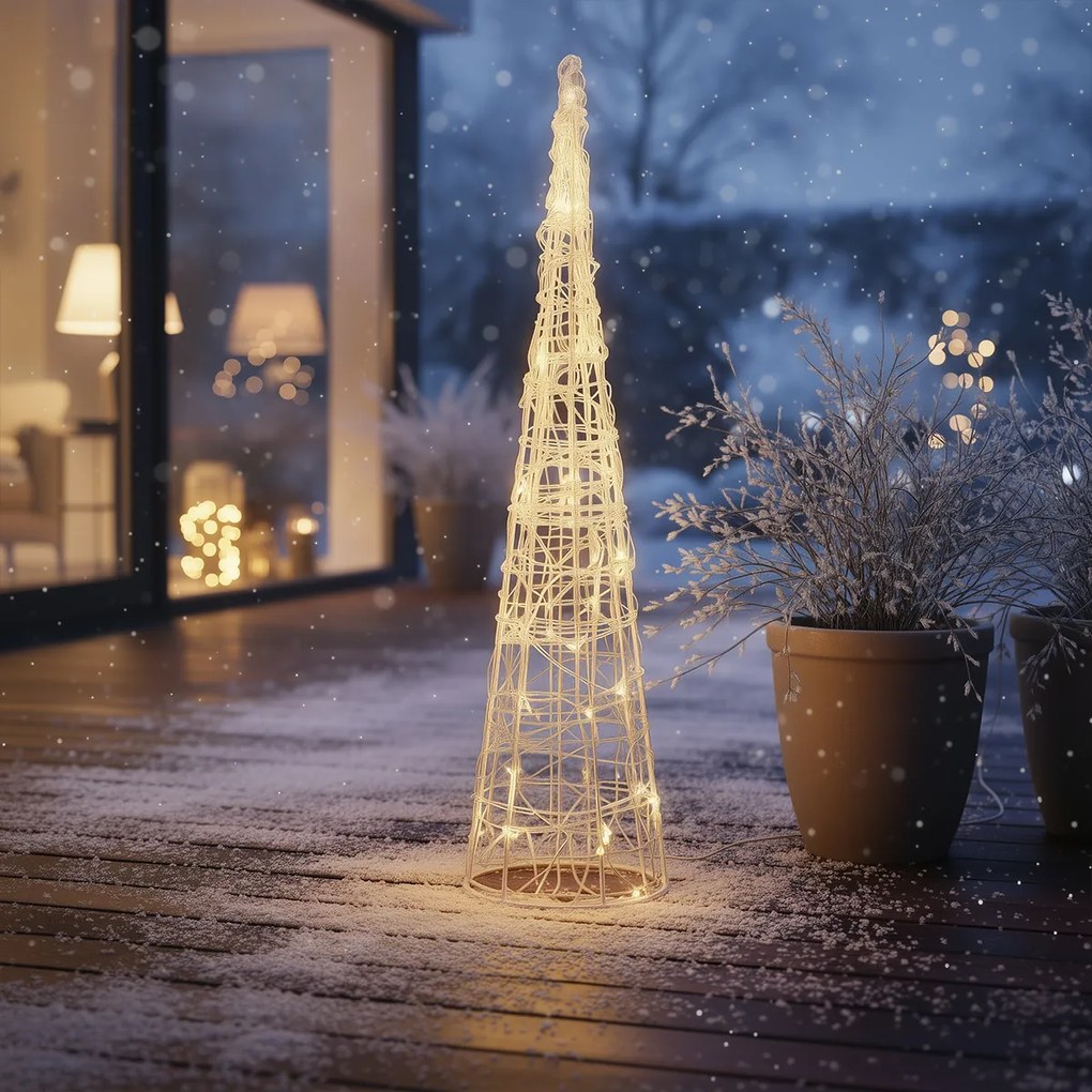 Vianočný stromček priehľadný 60 cm vrátane LED IP44 - Coni