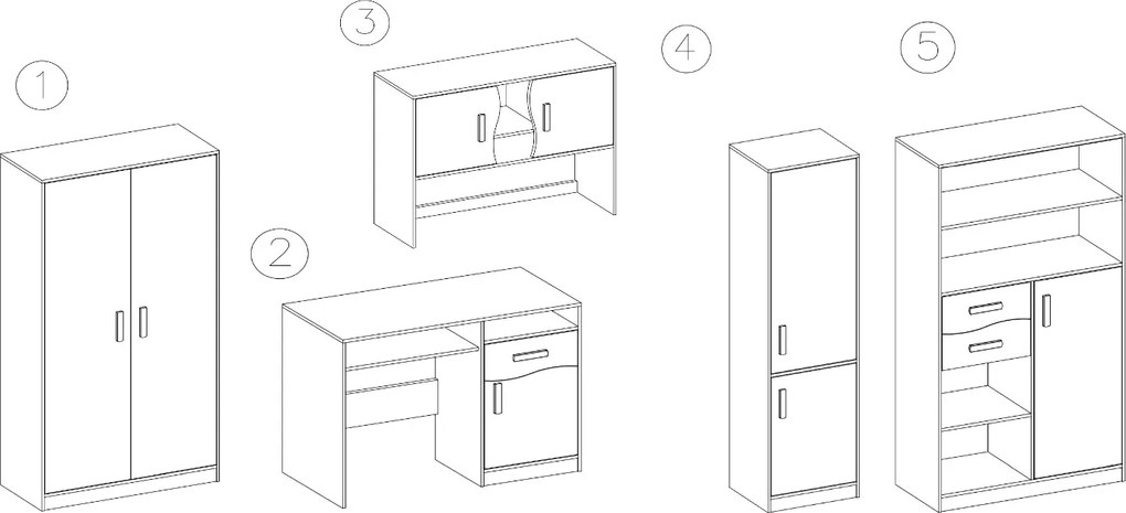 Nábytková stena SMYK (viac variant)