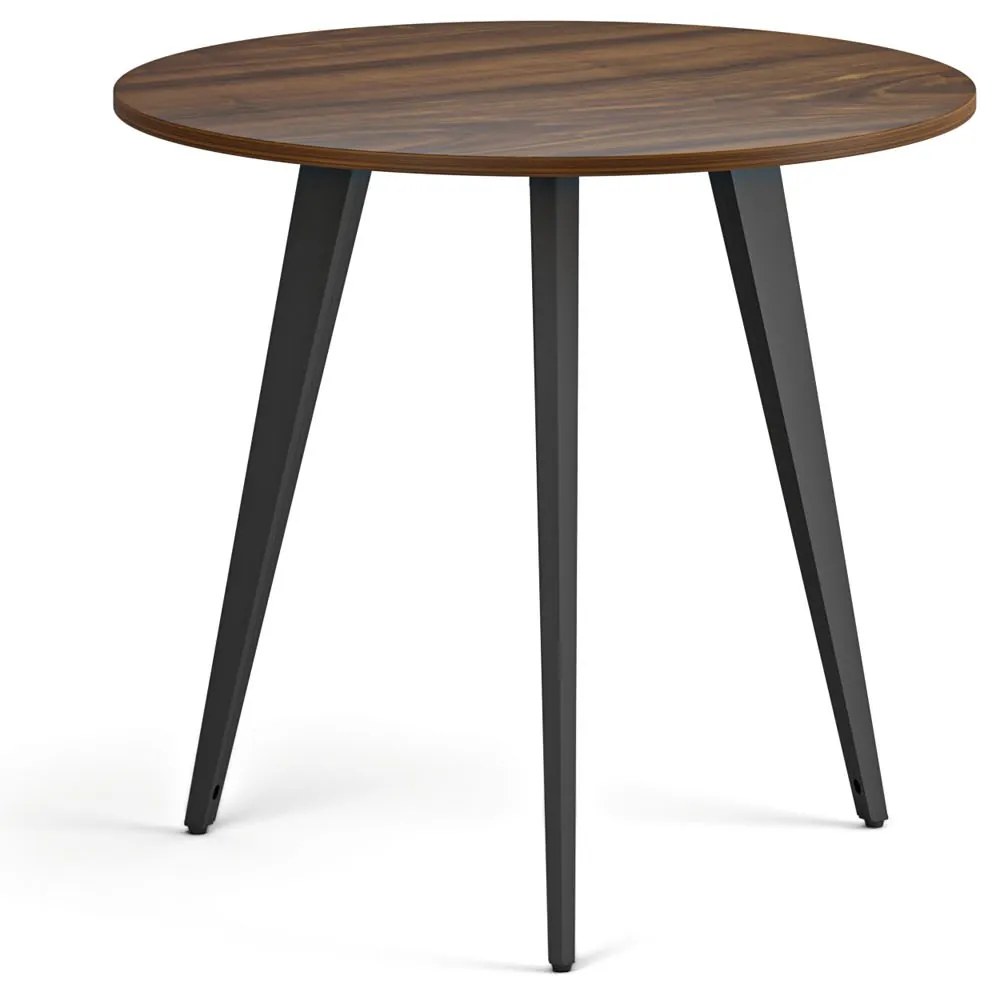 Konferenčný stôl PRIMO VIBE, priemer 80 cm, čierna podnož, orech