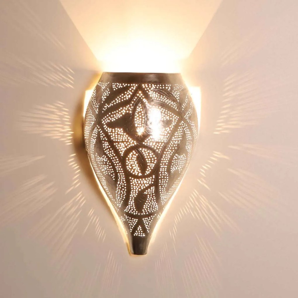 Marocká strieborná nástenná lampa Matin