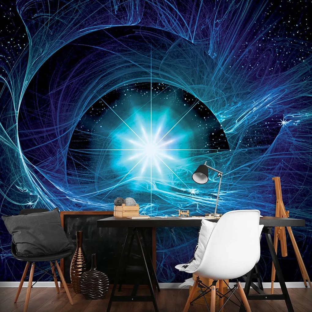 Fototapeta - Modrá abstraktná Supernova (254x184 cm)