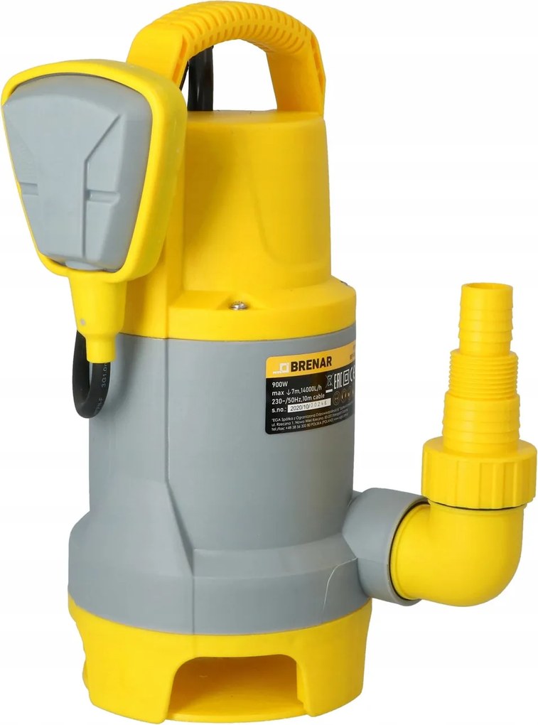 Brenar čerpadlo na špinavú vodu 900 W, max. 14000 l/h, max. výtlačná výška 7 m