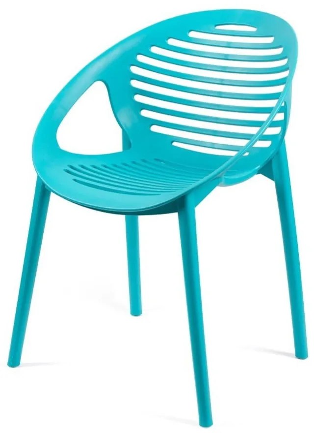 Tyrkysovomodrá plastová záhradná stolička Joanna – Bonami Selection