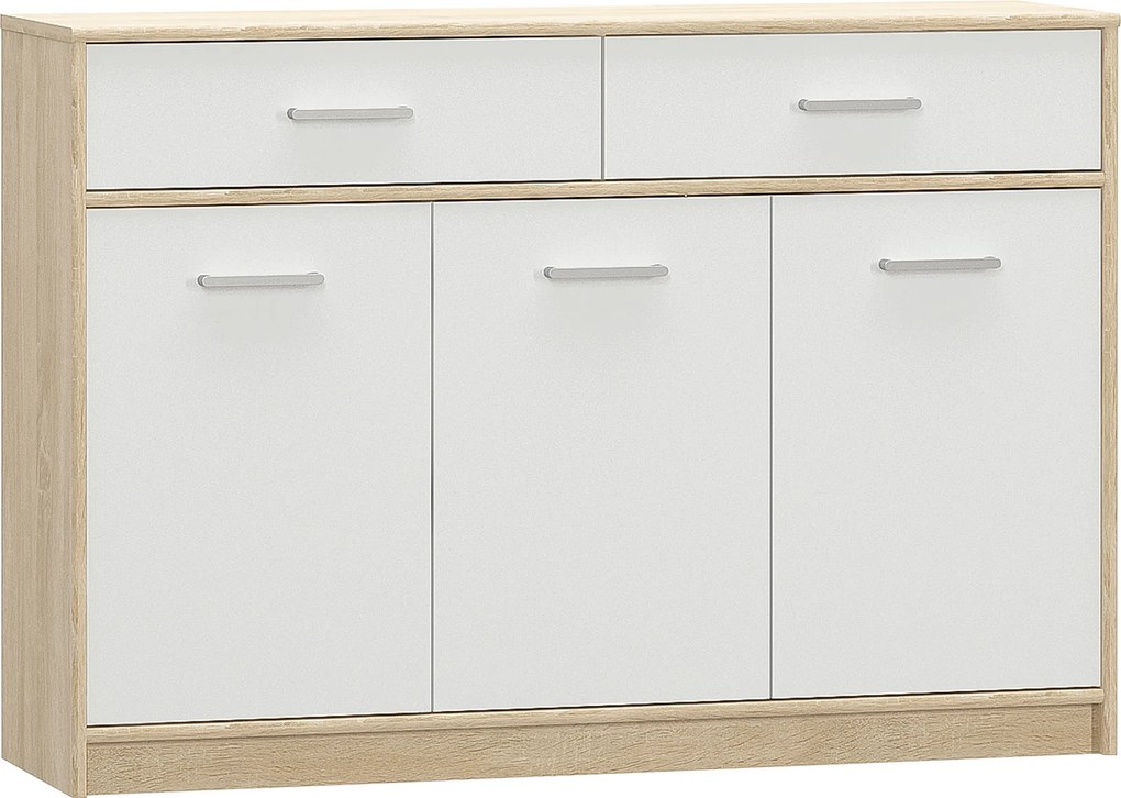 Komoda 3D2S, biela/dub sonoma, TEYO
