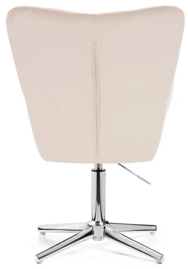LuxuryForm DESIGN Otočné kreslo AURORA VELUR na striebornom kríži - krémové