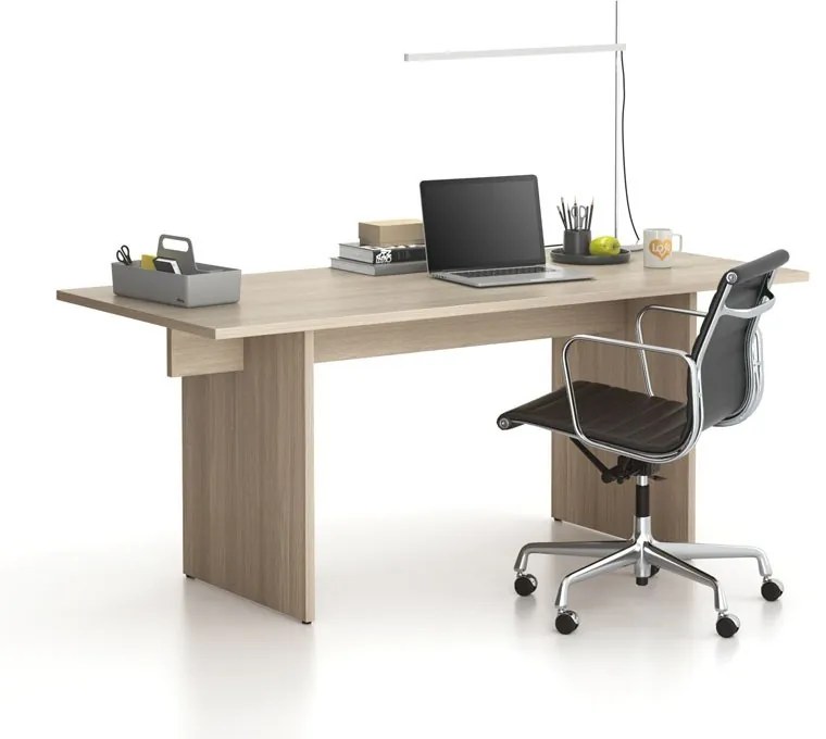 Stôl single SOLID, 1800 x 800 x 743 mm, dub prírodný