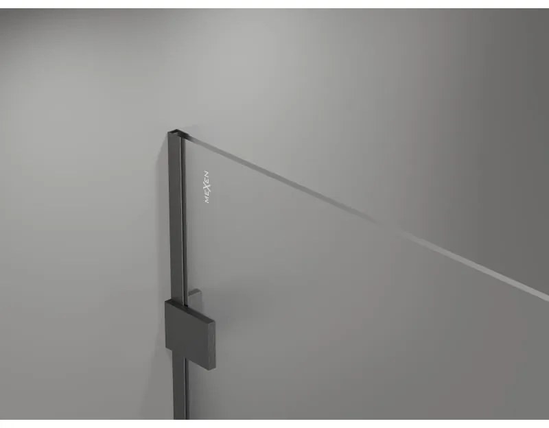 Mexen Lunar sprchová stena pravá 100 x 200 cm, 8mm číre sklo, brúsený grafit, 830-100-000-66-00-P