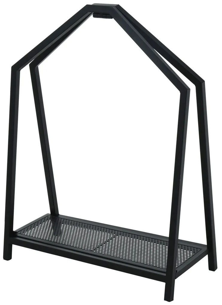 Kovový stojan na drevo Sima, 58x78 cm, čierna