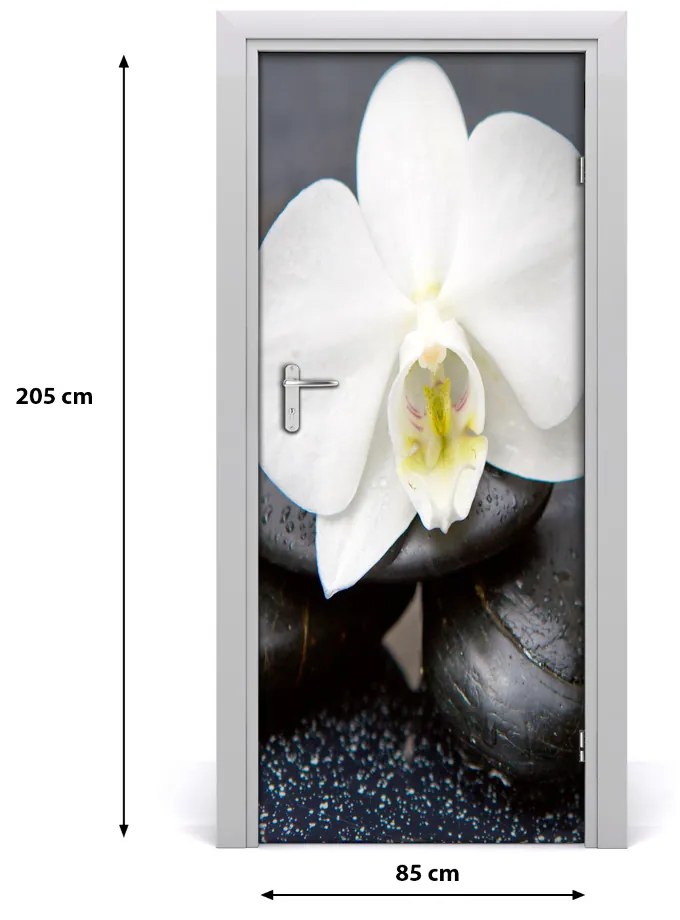 Fototapeta na dvere orchidea zen 85x205 cm
