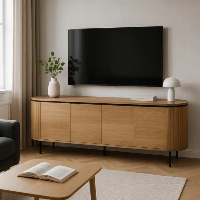 Dizajnová komoda Lulea v dubovom vzhľade 200cm