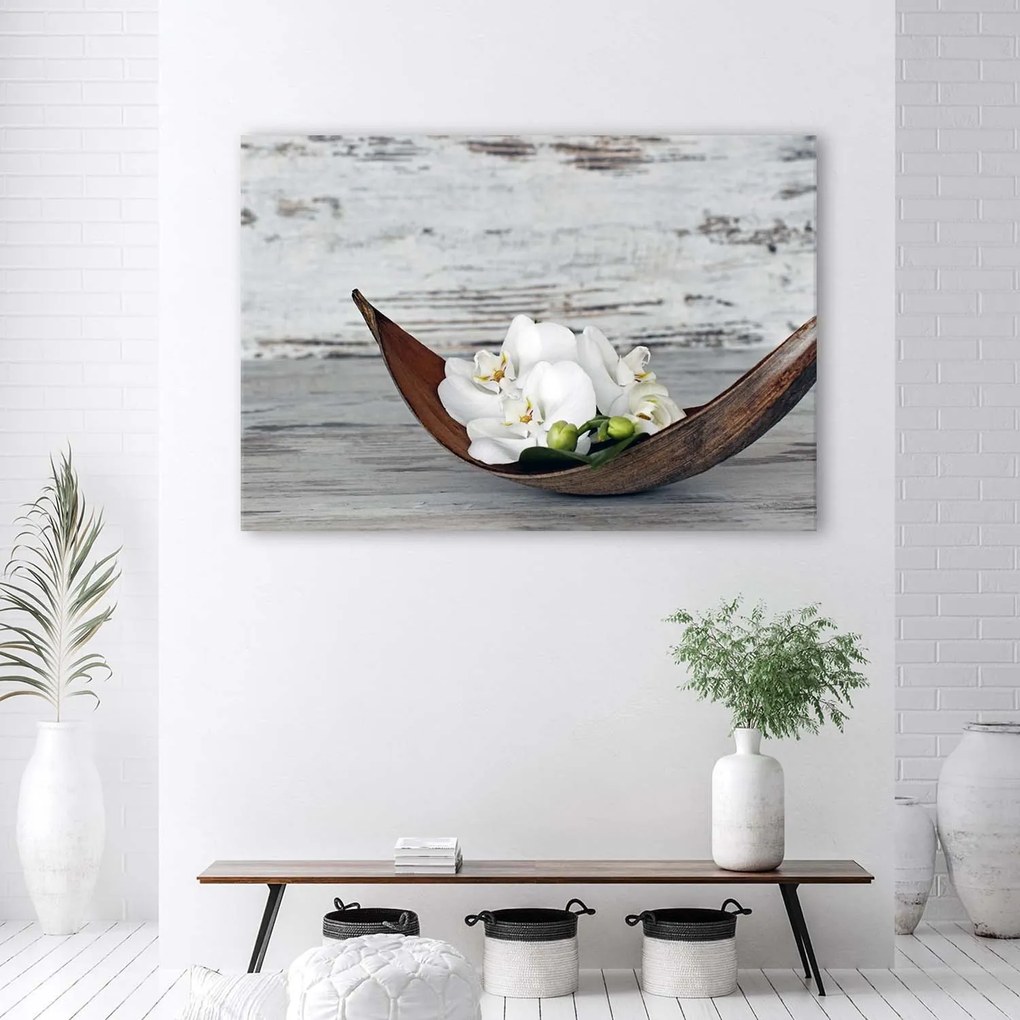 Gario Obraz na plátne Biele kvety orchidey Rozmery: 120 x 80 cm