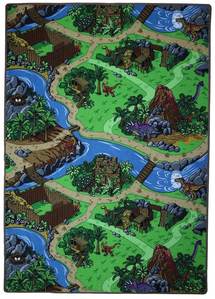 Detský kusový koberec Dino, 160x240, viacfarebná, detská izba, Vopi