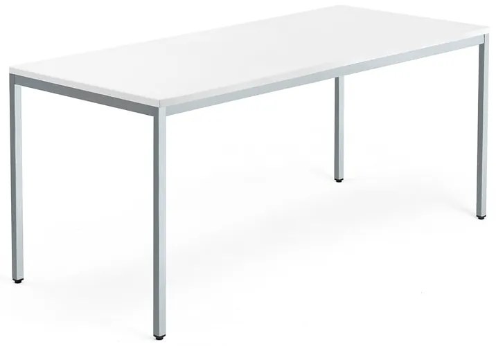 Kancelársky pracovný stôl QBUS, 1800x800 mm, biela/strieborná