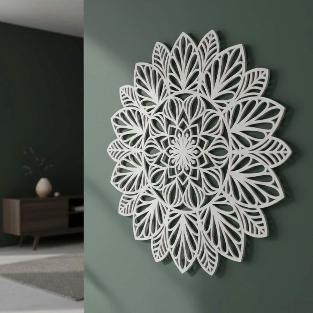 Drevená mandala na stenu | LOTUS: HDF - Orech 20 cm 4402-83848 HDF0255