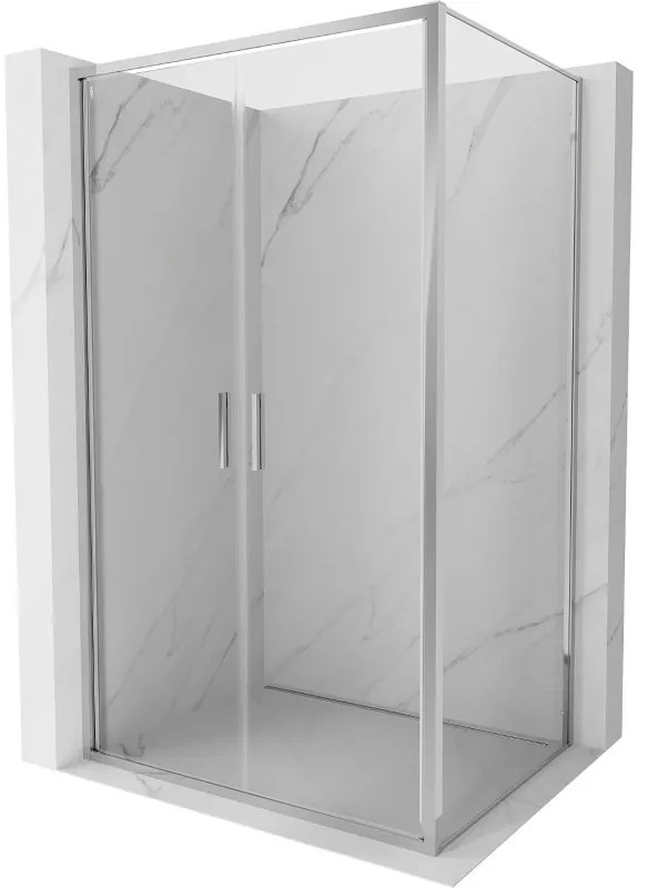 Mexen Exo, sprchovací kút s krídlovým dverami 70 x 75 cm, 6mm číre sklo, chrómový profil, 814-070-075-01-00