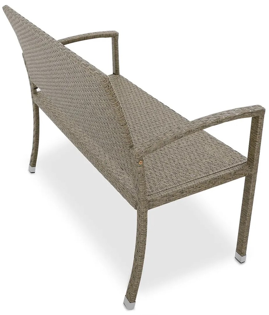 Casaria Záhradná lavica polyratan, 122x55x90cm béžovo-šedá