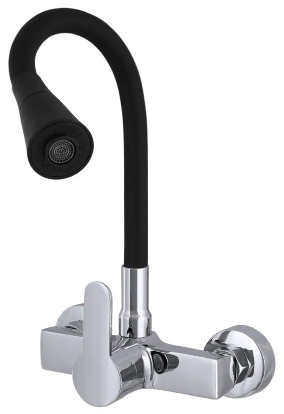 Gamma Flex 3000, nástenná drezová batéria s flexibilným ramenom, čierna-chrómová, GMA-BFXS-3000BK