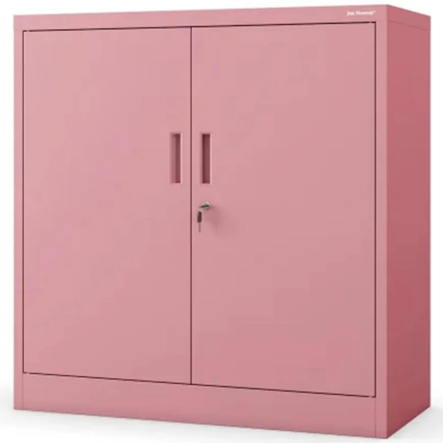 Kovová kancelárska skrinka Beata pastelovoružová
