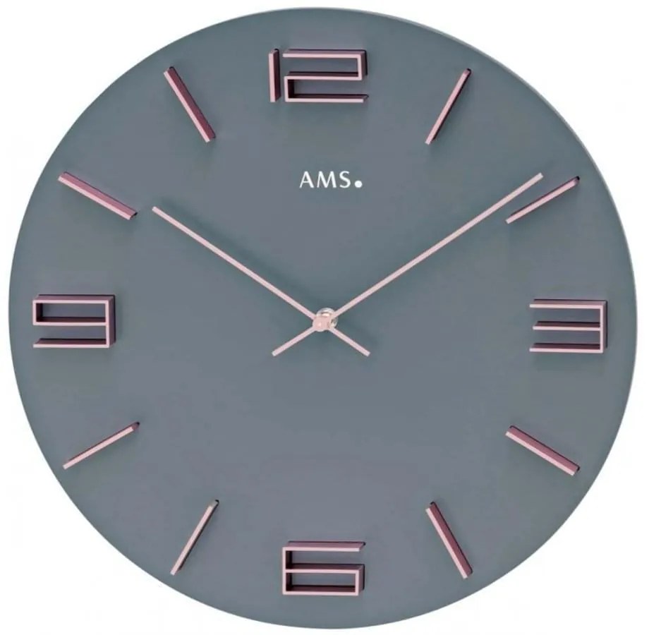 Moderné nástenné hodiny AMS 9590