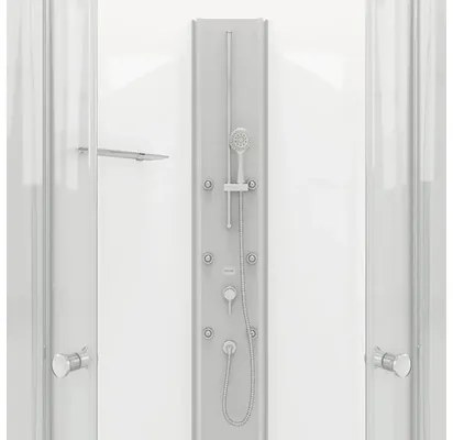 Sprchový box Aurlane White Ocean 90 x 90 x 210 cm matne strieborná